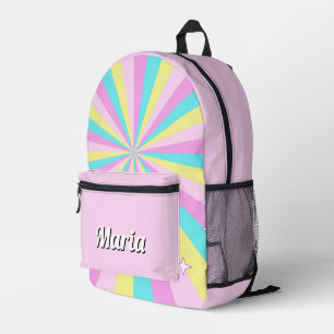 Gepersonaliseerde kleurrijke moderne Girly Rainbo Bedrukte Rugzak