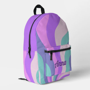 Gepersonaliseerde kleurrijke moderne Girly Rainbo Bedrukte Rugzak