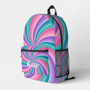 Gepersonaliseerde kleurrijke moderne Girly Rainbo Bedrukte Rugzak