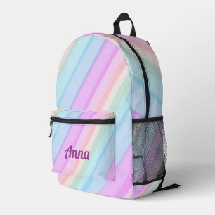 Gepersonaliseerde kleurrijke moderne Girly Rainbo Bedrukte Rugzak