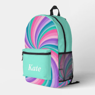 Gepersonaliseerde kleurrijke moderne Girly Rainbo Bedrukte Rugzak