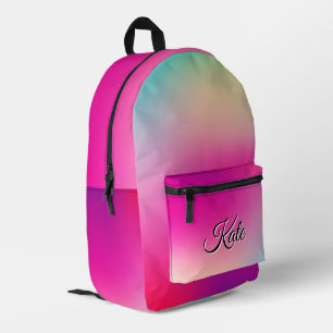 Gepersonaliseerde kleurrijke moderne Girly Rainbo Bedrukte Rugzak