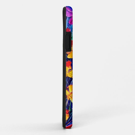 Gepersonaliseerde kleurrijke oliebakkerende bloeme Case-Mate iPhone case (Achterkant/rechts)