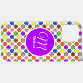 Gepersonaliseerde Kleurrijke Regenboog Polka Dots Case-Mate iPhone Case (Achterkant (horizontaal))