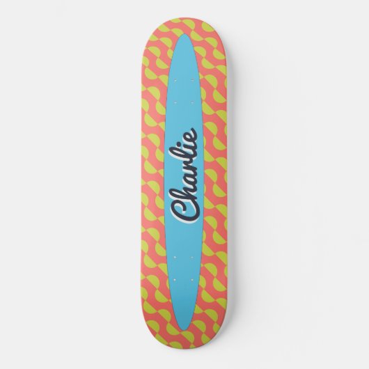 Gepersonaliseerde Kleurrijke Semicircles Patroon R Skateboard (Voorkant)