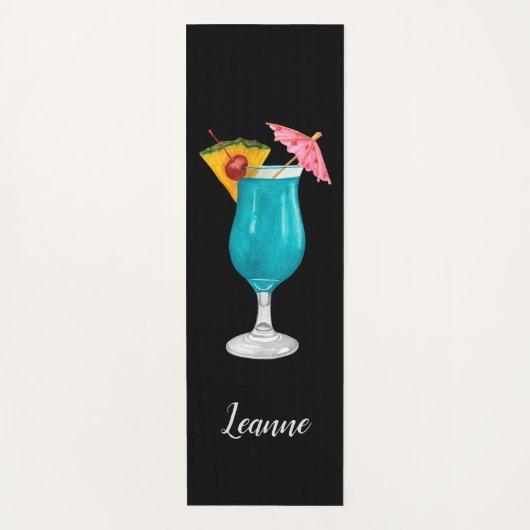 Gepersonaliseerde kleurrijke tropische Drink Yogamat (Voorkant)