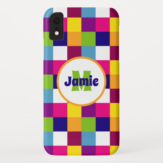 Gepersonaliseerde kleurrijke vierkantjes of blokpa Case-Mate iPhone case (Achterkant)