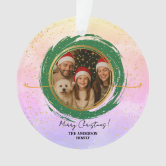 Gepersonaliseerde kleurrijke vrolijke kerst ornament