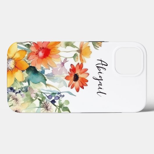 Gepersonaliseerde Kleurrijke Wildbloemen Levendige Case-Mate iPhone Case (Achterkant (horizontaal))