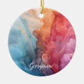 Gepersonaliseerde kleurrijke zonsondergang op Zee Keramisch Ornament (Voorkant)