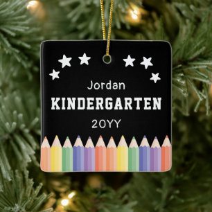 Gepersonaliseerde kleuterschool Kleurrijke Foto Ke Keramisch Ornament