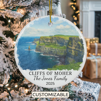 Gepersonaliseerde kliffen van Moher Ornament, Ierl Keramisch Ornament