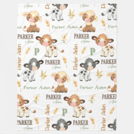 Gepersonaliseerde Koe Baby Deken | 60x80 fleece