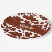 Gepersonaliseerde Koe Spots Print Boer Verjaardag Papieren Bordje (Gekanteld)