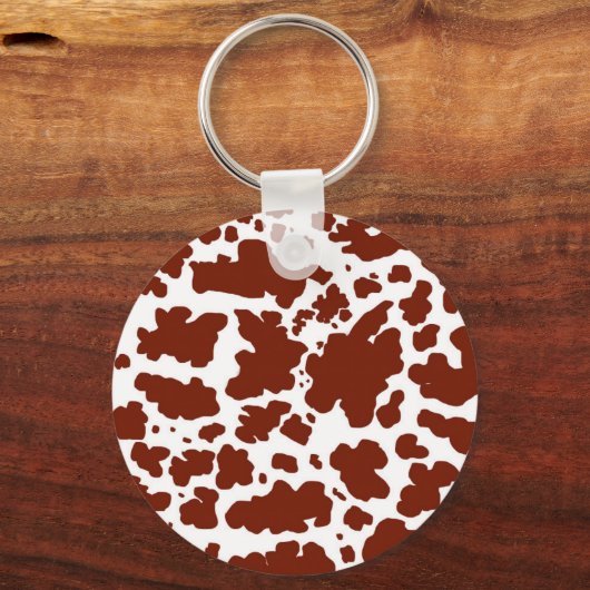Gepersonaliseerde Koe Spots Print Boer Verjaardag Sleutelhanger (Achterkant)