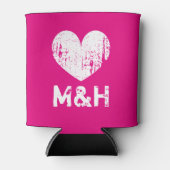 Gepersonaliseerde koelbox van het monogram neonroz blikjeskoeler (Voorkant)