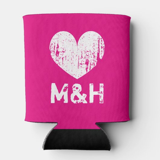 Gepersonaliseerde koelbox van het monogram neonroz blikjeskoeler (Achterkant)