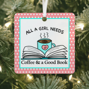 Gepersonaliseerde koffie en een goed boek metalen ornament