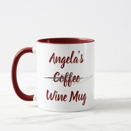 Gepersonaliseerde koffie-wijn mok (Links)