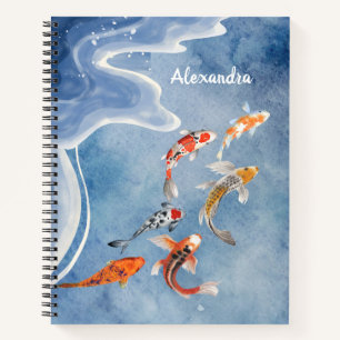 Gepersonaliseerde Koi Vis Spiraal Notebook Notitieboek