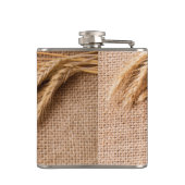 Gepersonaliseerde kolf tarwe op Burlap Sack Countr Heupfles (Achterkant)