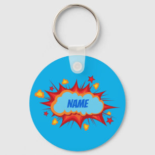  gepersonaliseerde komische explosie sleutelhanger