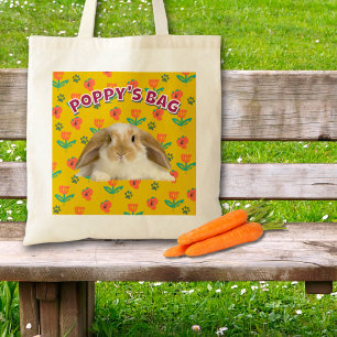Gepersonaliseerde Konijn Gift, Leuke Pet Foto Acce Tote Bag