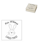 Gepersonaliseerde konijn leraar lof 	rubberstempel (Gestempeld)