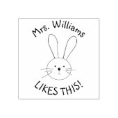 Gepersonaliseerde konijn leraar lof 	rubberstempel (Afrduk)