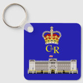 Gepersonaliseerde koning Charles III Monogram en K Sleutelhanger (Voorkant)