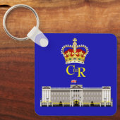 Gepersonaliseerde koning Charles III Monogram en K Sleutelhanger (Voorkant)