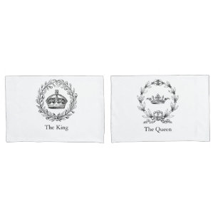 Gepersonaliseerde Koning en Koningin Crowns Kussensloop