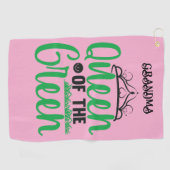 Gepersonaliseerde Koningin van het Groen Golfhanddoek (Horizontaal)