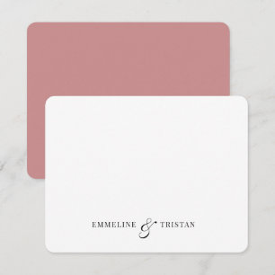 Gepersonaliseerde koppels briefpapier diep Roos ro Notitiekaartje