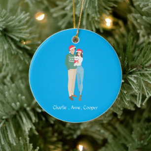 Gepersonaliseerde koppels kerst ornament op maat