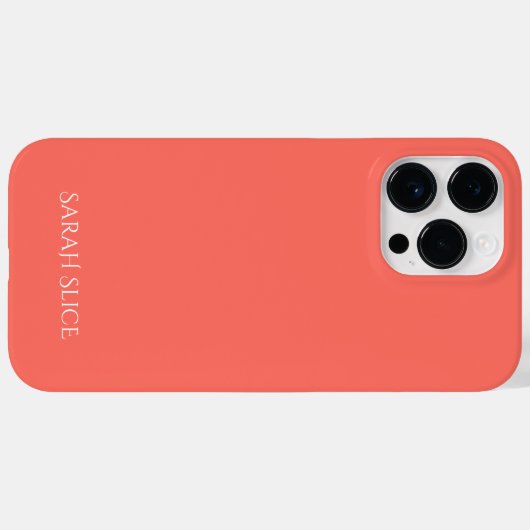 Gepersonaliseerde koraal effen kleur Case-Mate iPhone case (Achterkant (horizontaal))