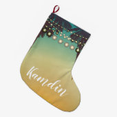 Gepersonaliseerde kousen strand zonsondergang palm grote kerstsok (Voorkant (Hangend))