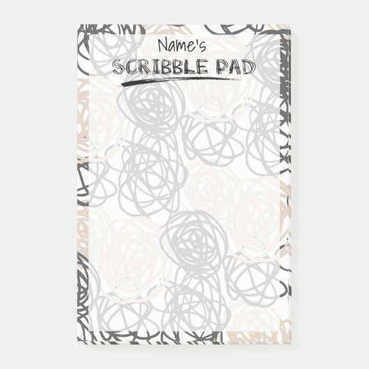 Gepersonaliseerde krabbelpad (tan/houtskool) post-it® notes (Voorkant)