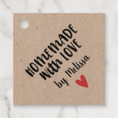 Gepersonaliseerde kraft zelfgemaakt met liefde cad bedankjes labels (Voorkant)