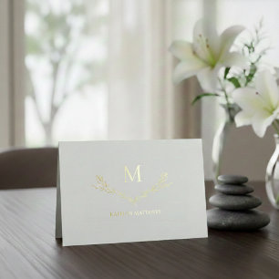 Gepersonaliseerde krans monogram Initiaal Folie Kaarten