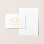 Gepersonaliseerde krans monogram Initiaal Folie Kaarten (Display)