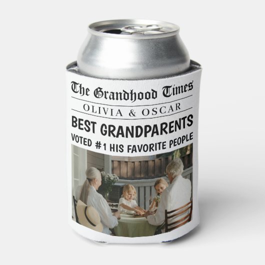 gepersonaliseerde krant | Beste grootouder cadeau Blikjeskoeler (Blikje Voorkant)