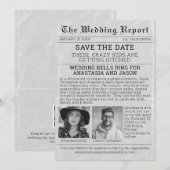 Gepersonaliseerde krant Bewaar de trouwdatum Kaart (Voorkant / Achterkant)