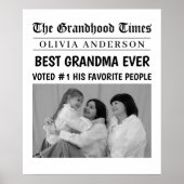 Gepersonaliseerde krant Poster | Beste oma ooit (Voorkant)