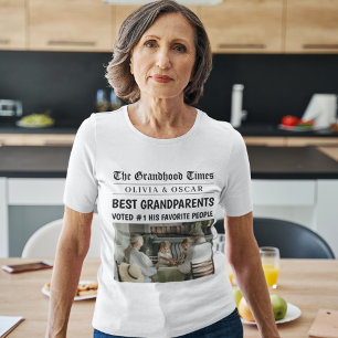 Gepersonaliseerde krantenkop Beste grootouder T-shirt