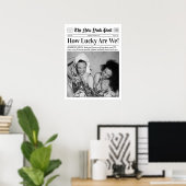 Gepersonaliseerde krantenprint 'Hoe gelukkig zijn Poster (Thuiskantoor)
