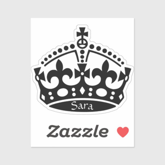 Gepersonaliseerde kroon sticker (Vel)