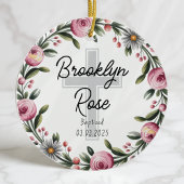 Gepersonaliseerde Kruis doop gunst Keramisch Ornament