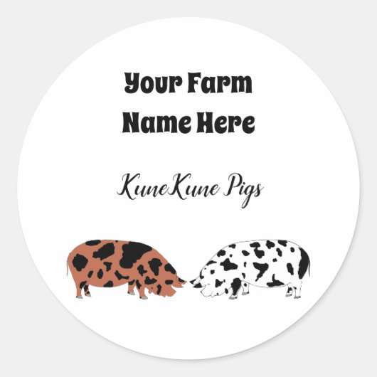 Gepersonaliseerde KuneKune Pig Sticker (Voorkant)