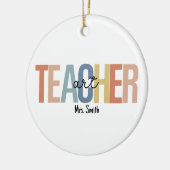 Gepersonaliseerde kunst leraar kerst keramisch ornament (Links)